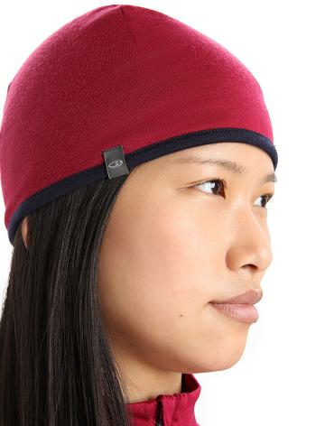 Men's Icebreaker Unisex Merino Pocket Beanie Hats Cherry / Midnight Navy | CA 1844XYUF